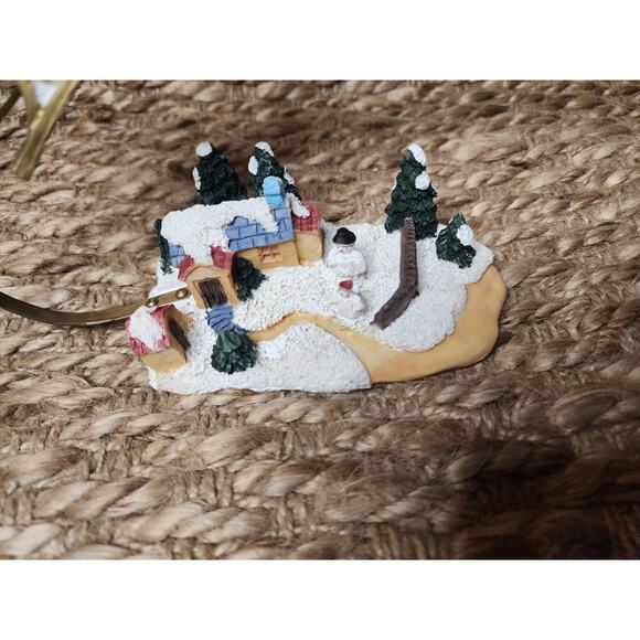 Traditions Vintage Santa & Sleigh Flying Over Village Christmas Holiday Figurine - Picture 3 of 9